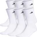adidas Men's Athletic Cushioned 6-Pack Crew, Cushioned Crew Socks with Arch Compression for a Secure Fit