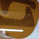 EASYSOUL Modern Glass Coffee Table, 32.68W x 22.44L x 15.75H in, Abstract Round Tea Tables for Living Room Home Office Industrial Cocktail Tables (Log-Clear Glass, 44.88")