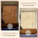 2 Pack 47" W x 71" H Retro Roll Up Shade for Windows Natural Reed Shades for Patio Window Shades