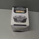 Vabaso Electric Lunch Box for Adults, 80W Heated Lunch Box with Dual 1.5L Stainless Steel Containers, Portable Food Warmer for Men Work Car Truck, 12V/24V/110V/220V - Eternal Gray