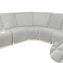 HDCAXKJ 100% Waterproof Velvet Recliner Sectional Couch Covers L Shaped Corner Reclining Sofa Cover Washable Thick Non Slip Sectional Slipcover with Pockets (5 Seat Recliner Couch, Light Gray)