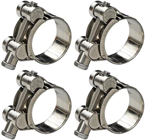 AKIHISA 4 Pack 36-39mm ID Range T-Bolt Hose Clamp,304 Stainless Steel Adjustable Heavy Duty Pipe Strap Clamps(1.41-1.53 Inch)