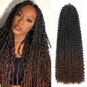 Passion Twist Hair 16 Inch 8 Packs Water Wave Crochet Hair Bohemian Braiding Hair Pre Looped Crochet Braids Hair Extensions For Black Women T/30#