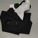 Kuoser Dog Tuxedo Dog Suit and Bandana Set, Dogs Tuxedo Wedding Party Suit, Doggy Prince Bow Tie Shirt Formal Pet Wedding Attire for Small Medium and Large Dogs Golden Retriever Samo Bulldogs (Medium (pack of 1), Black)