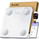Ovutek Smart Scale for Body Weight, Digital Bathroom Scale BMI Weighing Body Fat Scale, Accurate Body Composition Scale Monitor for People's Health with Smartphone App, Compact Size, 400lb (White)