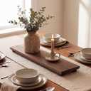 Novabright 30'' Large Rustic Pine Wood Display Long Tray for Table Centerpiece Farmhouse Pedestal Stand for Decor Table Kitchen and Bathroom Counter Display Plant Candle Vases