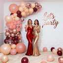 Burgundy Rose Gold Balloon Garland Arch Kit, 139 pcs Champagne Gold Balloons Rose Gold Confetti Balloons for Women Girls Birthday Wedding Bridal Shower Party Anniversary Decoration