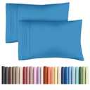 King Pillow Cases Set of 2 - Ultra Soft Hotel Quality Pillowcase Covers - Comfy, Cozy & Wrinkle Free - Shrinkage, Stain & Fade Resistant - Machine Washable Pillow Protectors - 2 Piece Set - Denim Blue