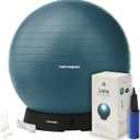 Retrospec Luna Exercise Ball, Base & Pump/Ball & Pump with Anti-Burst Material - Fitness Gym Swiss Ball - Perfect for Balance, Stability, Yoga, Pilates, Pregnancy & Birthing (75cm, Ocean Blue)