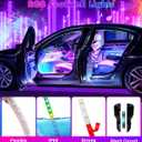 DUOFU365 Car Led Light Interior, RGB Dreamcolor Inside Light Music Sync, Under Dash Footwell Automotive Strip Light, 12V Acrylic Strip Light for Vehicle, Truck,Jeep, SUV with Car Charger(1set)