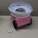 Nostalgia Cotton Candy Machine - Retro Cotton Candy Machine for Kids with 2 Reusable Cones, 1 Sugar Scoop, and 1 Extractor Head  Pink