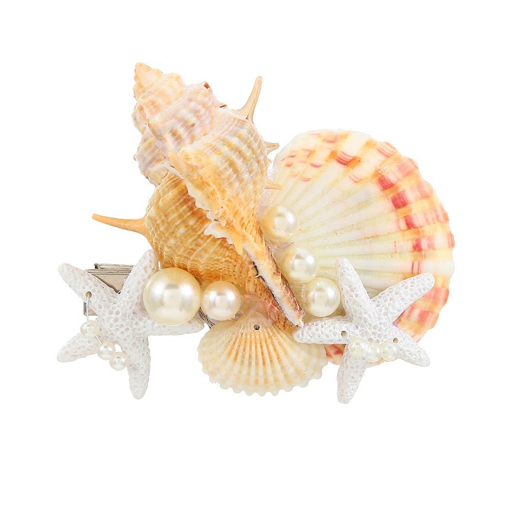 JAKAWIN Light Up Mermaid Hair Accessories Seashell Hair Clips Ocean Starfish Clip for Women