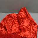 Women Satin Pajama Set Long Sleeve Button Down Feather Trim Blouse Wide Leg Pants Lounge Sleepwear Matching Sets, M, Red