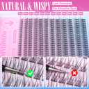 Wispy Lash Extension Kit Natural Eyelash Extension Kit C Curl Lash Clusters Kit Individual Lashes Clusters Short Eyelash Clusters 280pcs Cluster Lashes Kit with Bond and Seal and Tweezers TNFVLONEINS