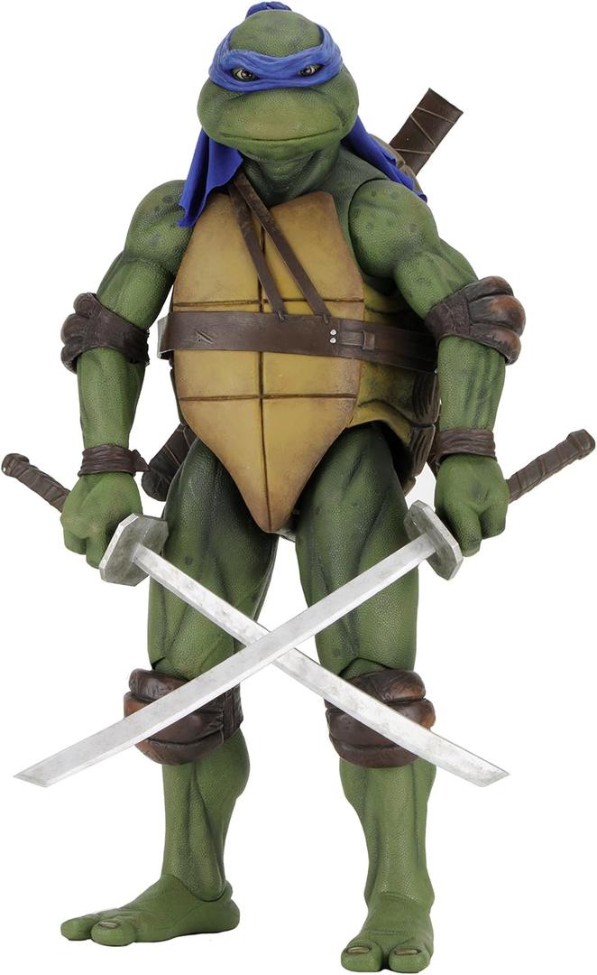 Teenage Mutant Ninja Turtles (1990 Movie) 1/4 Scale Action Figure Leonardo | 16.5 in Tall, 30 Points of Articulation, Includes Katana with Scabbards, Mutagen Canister, Pizza Slice, (1990 Movie)