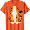 Tiger Shirt Men Women Kids Tiger Costume T-Shirt (Orange, S)
