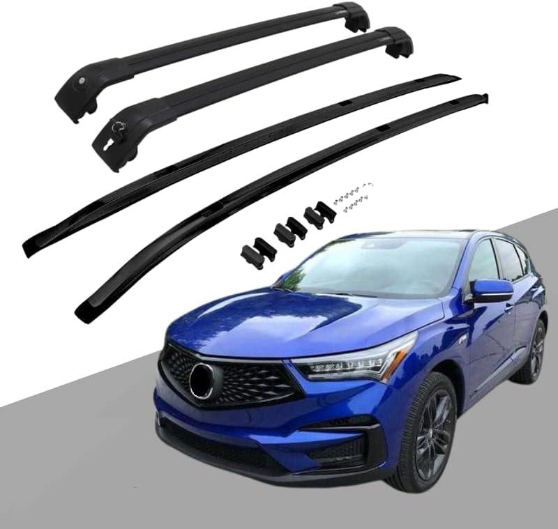 Roof Rack Cross Bar fit for Acura RDX 2019-2023 2024 2025 Side Rails Cargo Carrier Bag Luggage Kayak Canoe Bike Snowboard Skiboard(4PCS KIT)