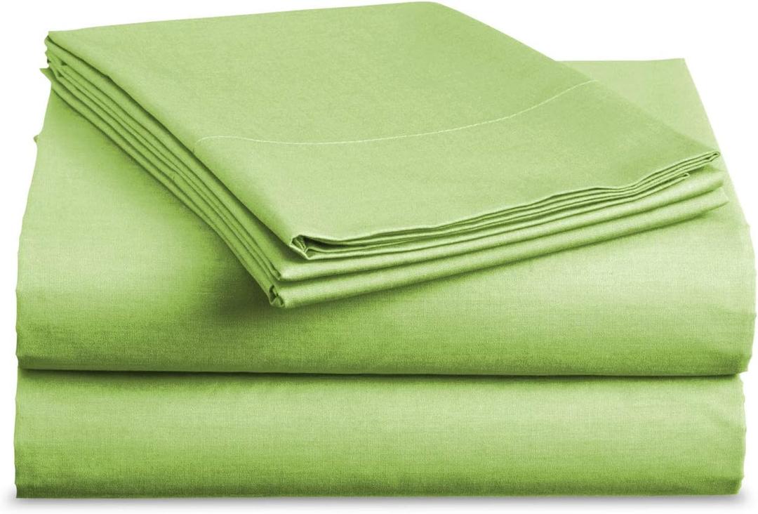 Queen Size 100% Pima Cotton 600 Thread Count 4-Piece Sheet Set Bedding Sheets and Pillowcases Queen Size (60x80) Mattress Fits 10-12 Inch Deep Pockets (Solid, Sage Green)