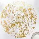 Disposable Gold Placemats Set of 100 Metallic Thin Round 13 Inch Gold Doilies Mesh Pressed Fall Table Placemates 100 Pack Charger Plates for Wedding, Birthday Party