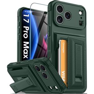 Oneagle Wallet for iPhone 17 Pro Max Case with Card Holder (4-5 Cards) [RFID Blocking] [Screen Protector] Full Camera Protection, with Kickstand 15FT Shockproof Heavy Duty Case for iPhone 17 Pro Max