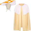 Mepase 2 Pcs Halloween Mushroom Costume Set Adult Mushroom Hat and Cape Cozy Costume for Women Men Halloween Cosplay