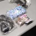 Cupohus Old Lady Costume Set Grandma Wig 100 Days of School Costume Madea Granny Glasses Eyeglass Chains Cords Faux Pearl Bead Necklace Old Lady Cosplay Set (Silver White Afro with Hair Rollers)