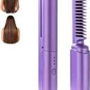 Latest Hairdressing Comb, 2026 Upgraded Ceramic Hairdressing Comb Smooth, Frizz-Free Hair Anytime, Portable Wireless 2-in-1 Hairs Dressing Combs, 3 Adjustable Temperatures (Purple)