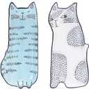 Bico Cartoon Cat Appetizer Plates Set of 4, Small Stoneware Ceramic Plates for Appetizer, Snacks, Sauce, Assorted Color, Microwave and Dishwasher Safe