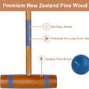 SpeedArmis 24In Croquet Set for 4 Players - Pine Wooden Mallets, Colored PE Ball, Wickets, End Stakes, Lawn Backyard Outdoor Game for Family (Portable Carry Bag Including)