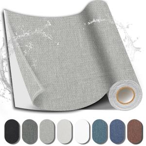 Fabric Repair Patch, 17X79 Inch Linen Large Repair Tape, Self-Adhesive Patches for Furniture, Sofa, Car Interior, Shoes, Hand Bag, Clothing (Grey, 17X79 Inch)
