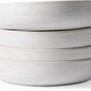 famiware Milkyway 33 oz Bowl Set, Pasta Bowls Set of 4, Salad Bowls, Double Reactive Glaze, Sturdy & Stackable, Ideal for Housewarming, Festivals, White Thread