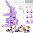 300pcs Button Pin Maker Machine Multiple Sizes 1''+1.25''+2.25'' Badge Button Press Machine W/Metal Pinback Button Refills & 3 Button Making Dies & 3pcs Circle Cutter - Pin Press Kit for DIY Button