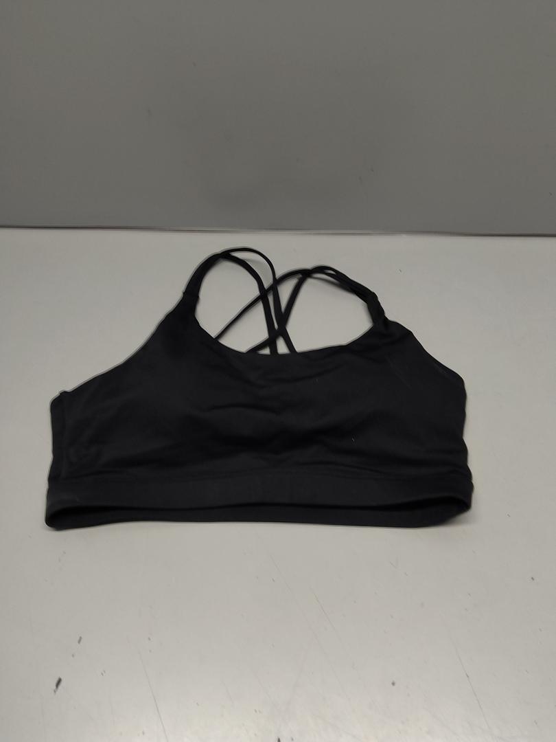 Running Girl Women's Cross Back Sports Bra Padded Strappy Medium Support Yoga Bra for Workout Fitness M