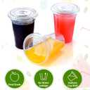 Eupako 9 oz Plastic Cups with Lids 100 Sets, Disposable Clear Cups with Lids, Cold Drink Containers for Beverage, Parfait, Smoothie