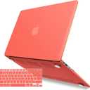 IBENZER Compatible with Old Version MacBook Air 13 Inch Case (2010-2017 Release). Models: A1466 / A1369, Plastic Hard Shell Case with Keyboard Cover for Mac Air 13, Coral Orange, A13LCOR+1