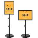 EBLIKI Sign Holder Stand 8.5x11 inch, Retractable Floor Standing Sign Stand, Heavy Duty Signage Stand with Snap-Open Frame Display for Shopping Malls, Business Store, Restaurants