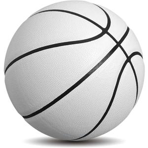 MINDCOLLISION Size 7 Solid Color Basketball, No Standard Non-Slip Wear-Resistant, Suitable for Indoor and Outdoor Children's Women's Youth Adult Basketball (White)