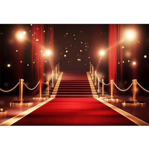Red Carpet Backdrop 10x8ft Fabric Award Ceremony Banner Fashion Show Backdrop VIP Movie Night Party Decor Red Carpet Birthday Banner Graduation Senior Photos