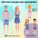 dollbie Dolls Family Playset with Baby Stroller Set- 6 People, Pets & Accessories for 3-12 Years Old | Toddler Gift with Pregnant Mom, Dad, 3 Kids, Dogs, and Interactive Play