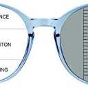 LAMBBAA Vintage Round Progressive Multifocal Presbyopic Glasses, Photochromic Gray Sunglasses for Men Women Readers (+2.50 Magnification), Clear Blue