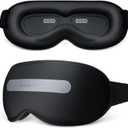 3D Sleep Eye Mask with Removeable Cover for Women Men, Peek-a-Boo Sleeping Mask with Blackout Strip to Allow Some Light in, Eye Cover for Lash Extensions, Blindfold with Adjustable Strap, Inkiness