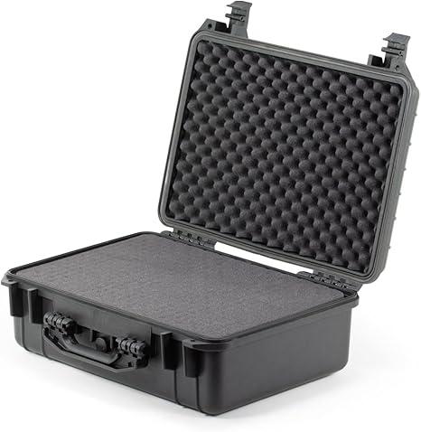 Waterproof Hard Case - Crushproof & Dustproof - Foam Protection - Pressure Equalization Valve - Portable Protective Storage Box for Travel, Hunting, Military, Tactical - 19-Inch (Black)