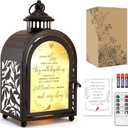 WOODEXPE Sympathy Gift Memorial Gift for Loss of Loved One Memorial Lantern with Flickering LED Candle and Remote Control - Those We Love (Black)