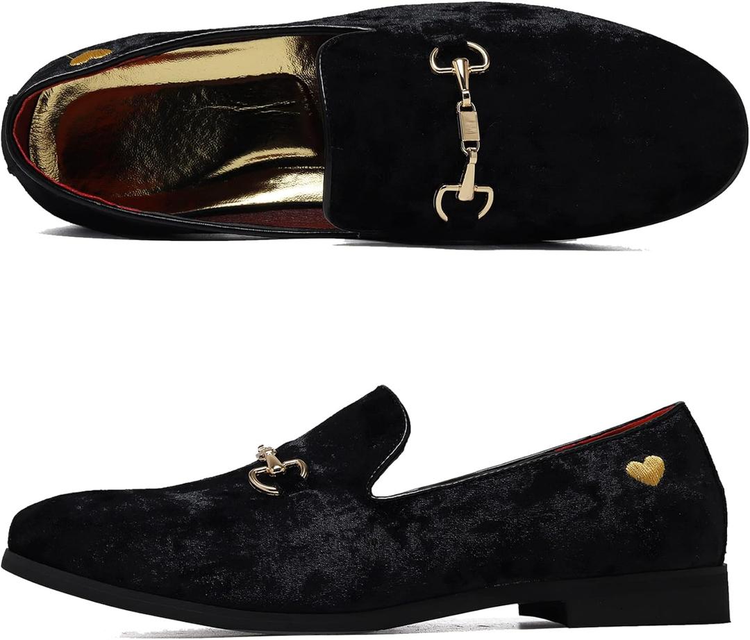 Luxury Velvet Penny Loafers Shoes Embroidery Suede Dress Loafers Daily Boats Shoes for Party Wedding Prom Size 47