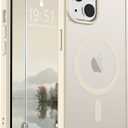 SUPFINE Magnetic for iPhone 15 Plus Case & iPhone 14 Plus Case(Compatible with MagSafe)(Military Grade Drop Protection) Slim Translucent Shockproof with Anti-Fingerprint Phone Case,Antique White