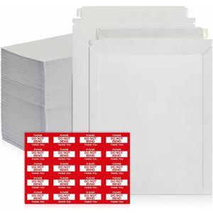 180 Pack 12.75x15 Inches Rigid Mailers Self Adhesive White Cardboard Mailers Used as Mailing Supplies for Mailing Documents, Photos, CDs, Magazines and Literature, Pack of 180