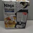 Ninja Belgian Waffle Maker Pro | Vertical Design | 5 Shade Settings with Precision-Pour Cup & Chef-curated Recipe Guide | Black & Silver | BW1001