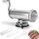 Lawei 2 LBS Sausage Stuffer - Horizontal Kitchen Stuffing Maker Stainless Steel Meat Sausage Machine for Household Commercial