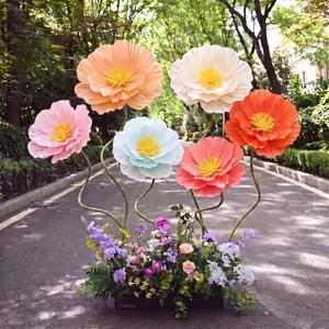 6 Pcs 5-6ft Giant Multicolor Artificial Poppy Flowers