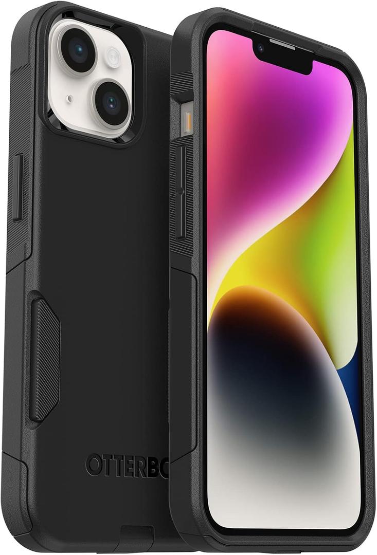 OtterBox iPhone 14 & iPhone 13 Commuter Series Case - BLACK , Slim & Tough, Pocket-Friendly, with Port Protection | Slim, Tough, Pocket-Friendly, with Port Protection
